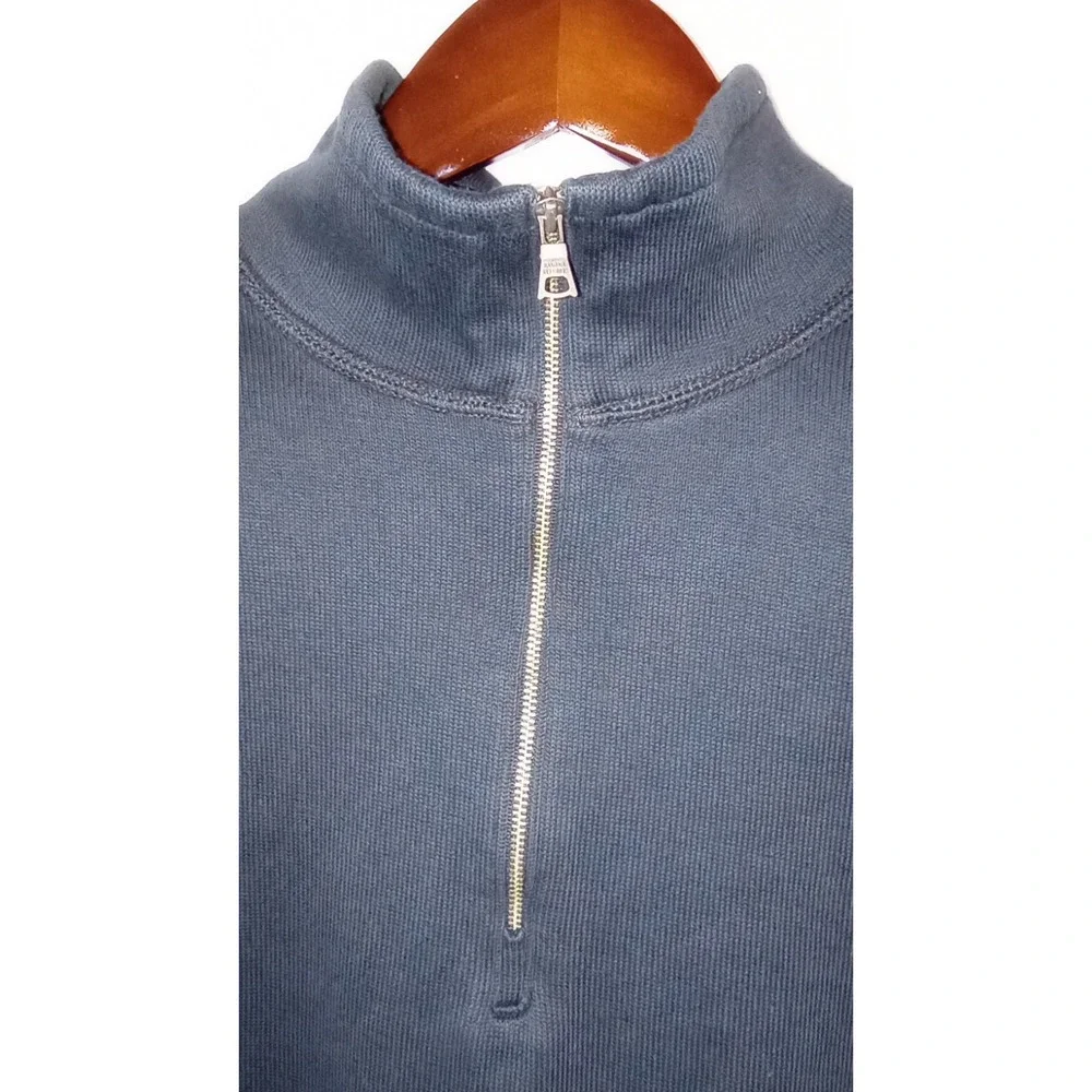Banana Republic Men L/S  1/4 Zip Pullover Sweatshirt Black Size XL  100% COTTON